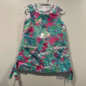 Lilly Pulitzer Pink and Green Floral Kids shift dress